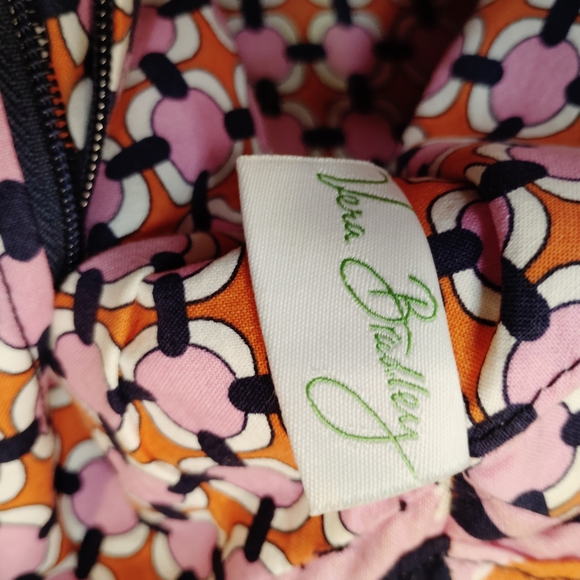 Vera Bradley Quilted Floral Shoulder/Tote Bag in Pink, Blue And Orange - Picture 4 of 4